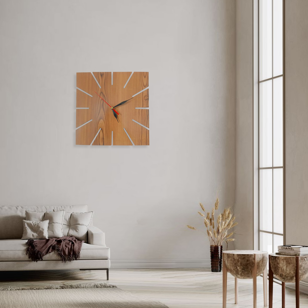 Wood Grid Clock